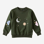 Sweatshirt-Pant Cord Set Military & Grey Melange