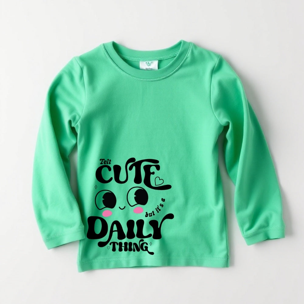 Full Sleeve T-Shirt & Shorts Set - Mint Green & Navy