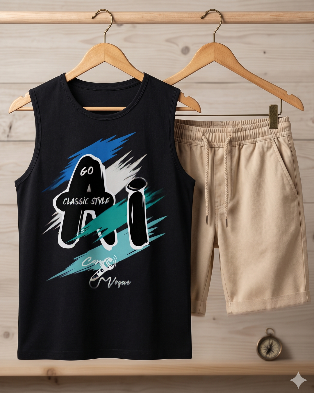 Casual Kids Sleeveless Tee With Short