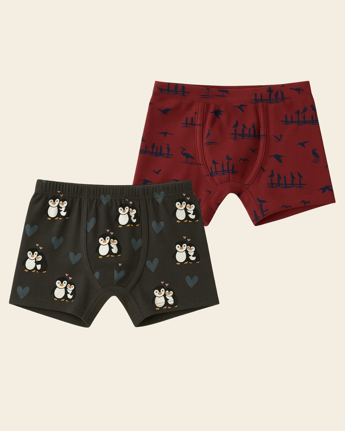 Kids Pack Of 2 Printed Cotton Trunks