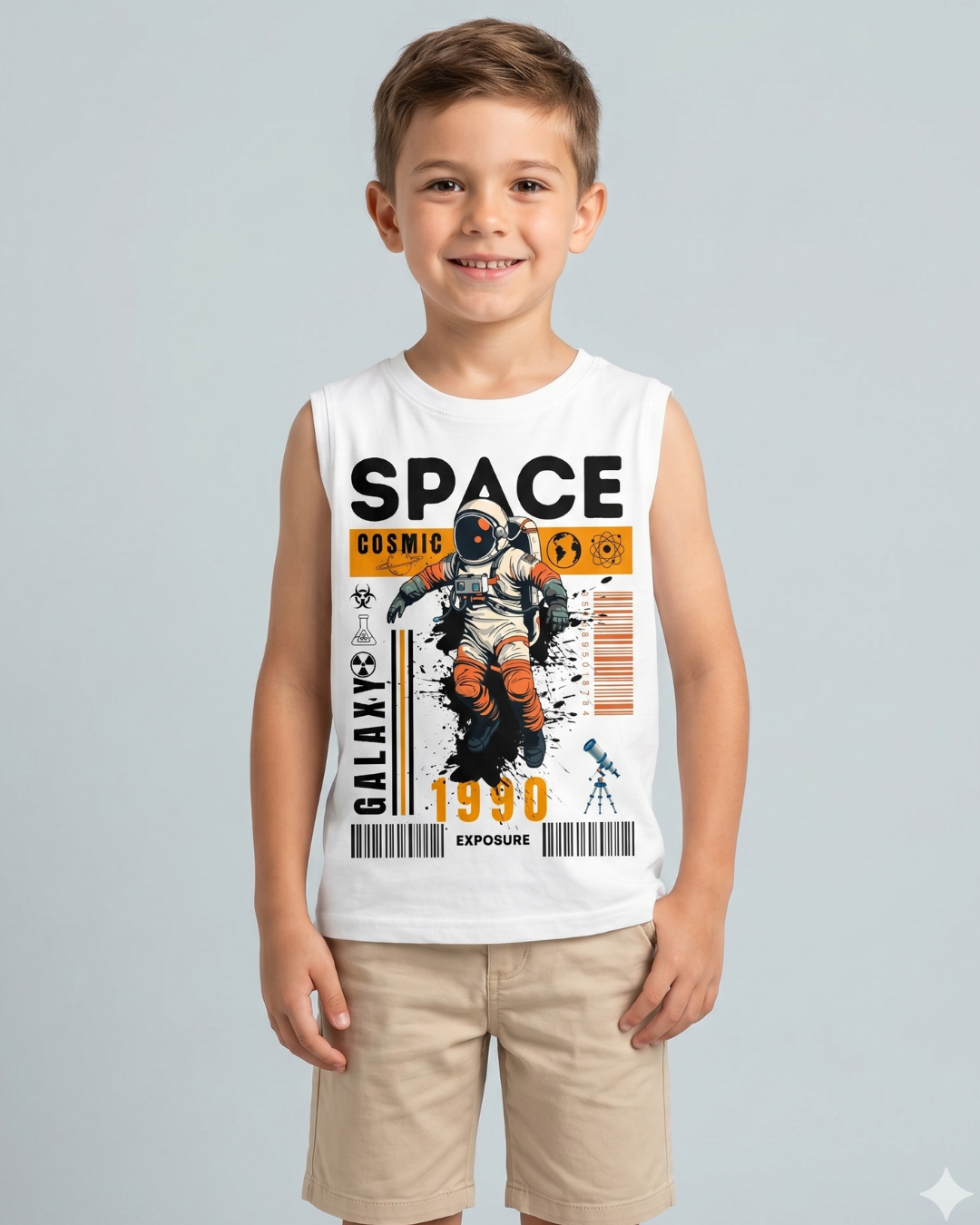 Kids Sleeveless Unisex Tshirt and Shorts Set