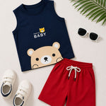 Sleeveless kids cotton T-Shirt shorts set