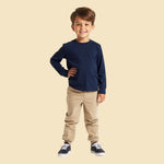 Track Style: T-Shirts-Pants (Navy & Beige)