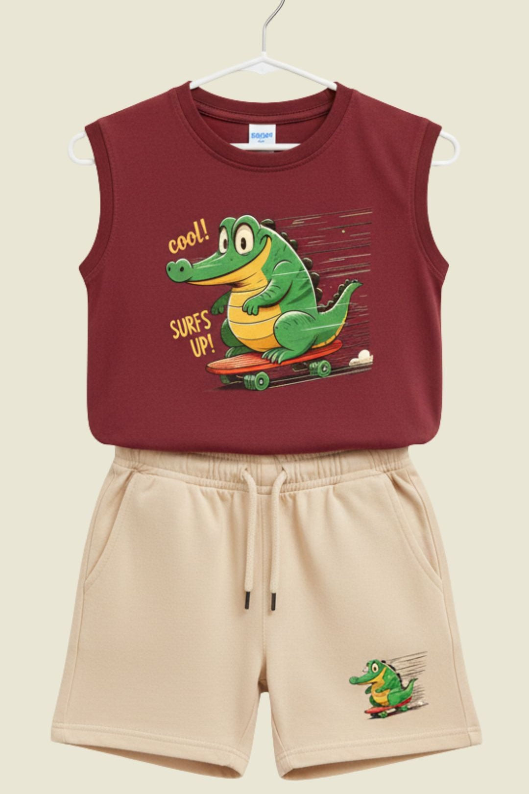 Kids Sleeveless Cotton Tshirt and Shorts Set