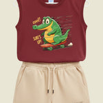 Kids Sleeveless Cotton Tshirt and Shorts Set