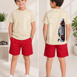 Printed Half Sleeve T Shirt And Shorts Set