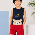 Sleeveless kids cotton T-Shirt shorts set
