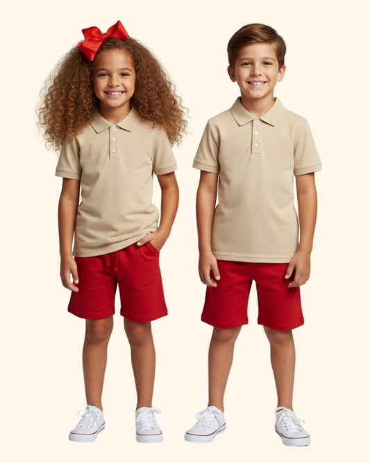 Unisex Kids Polo & Shorts Combo
