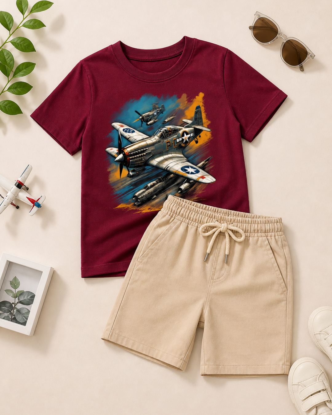 Printed Half Sleeve T Shirt And Shorts Set