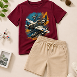 Printed Half Sleeve T Shirt And Shorts Set