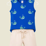 Kids Sleeveless Cotton Tshirt and Shorts Set
