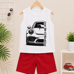 Kids Sleeveless Unisex Tshirt and Shorts Set