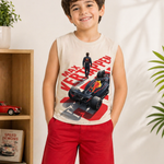 Kids Sleeveless Unisex Tshirt and Shorts Set