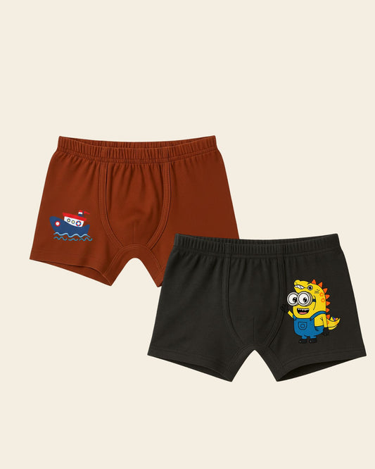Pack Of 2 Printed Cotton Trunks kids