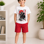 Printed Half Sleeve T Shirt And Shorts Set