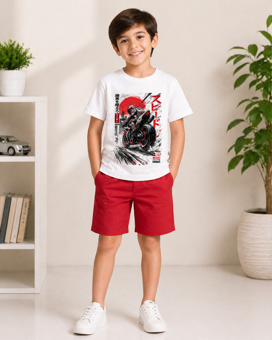 Printed Half Sleeve T Shirt And Shorts Set