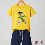 Printed Casual T-Shirt and Shorts Set