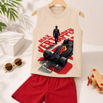 Kids Sleeveless Unisex Tshirt and Shorts Set