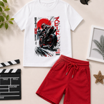 Printed Half Sleeve T Shirt And Shorts Set