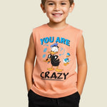 Printed Round Neck Sleeveless T-Shirt Sets