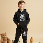 Comfy Printed Hoodie and Pant Duo Black Set