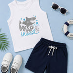 Sleeveless kids t shirt shorts