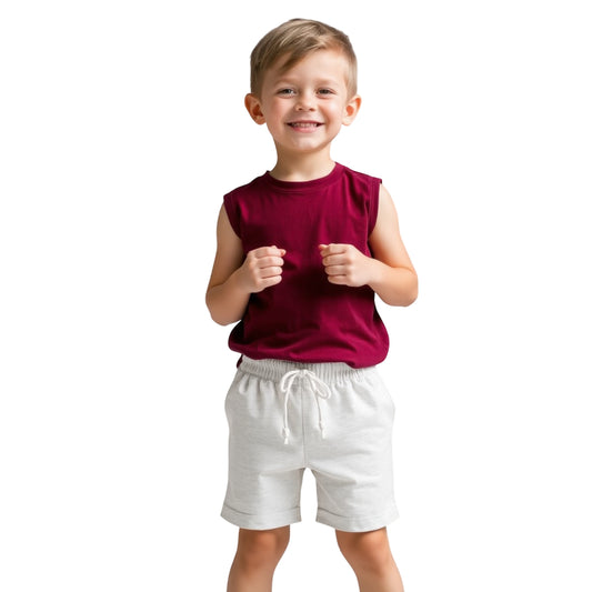 Cool & Comfy: Boys' Sleeveless T-shirt & Shorts Set