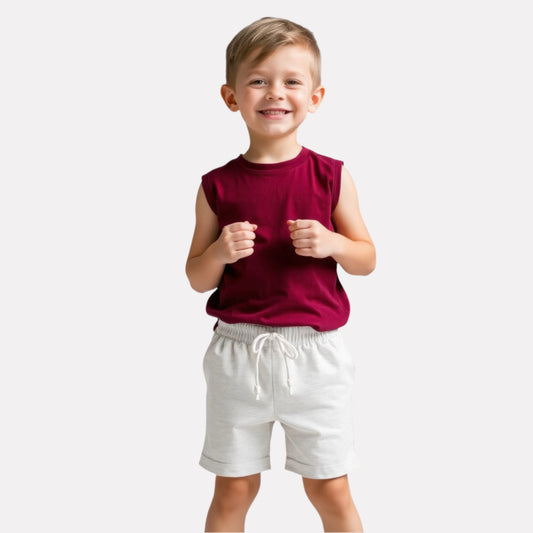Boys' Sleeveless T-shirt & Shorts Set