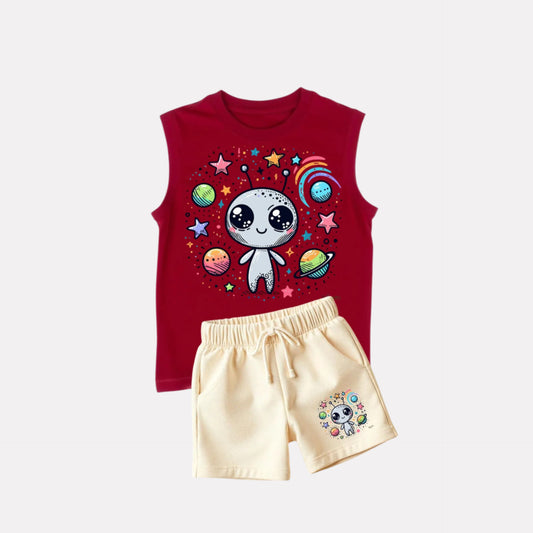 Kids Unisex Sleeveless Tee and shorts sets
