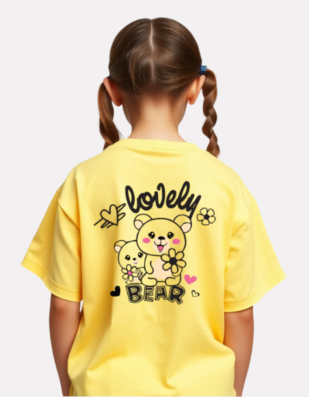 Girls Printed Extended Sleeves Oversized T-shirt