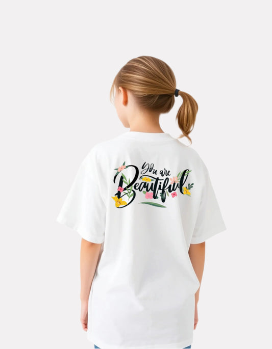 Girls Printed Extended Sleeves Oversized  T-shirt