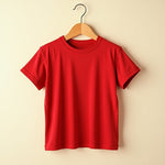 Half Sleeve Plain Tee With Track Pants Set Red & Navy
