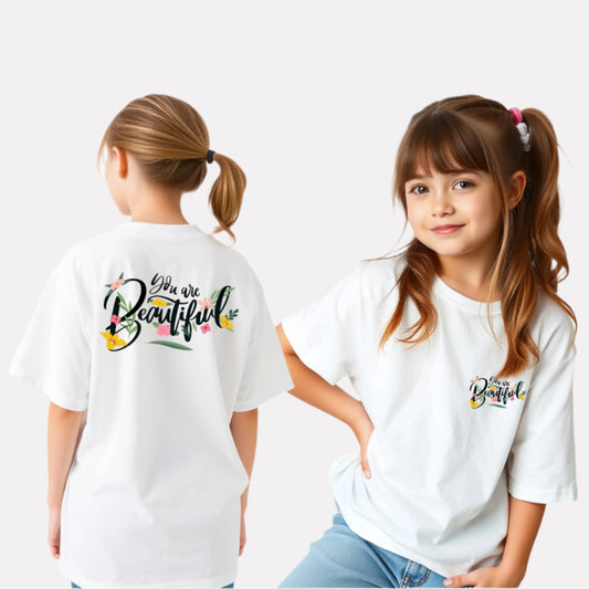 Girls Printed Extended Sleeves Oversized  T-shirt