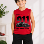 Kids Sleeveless Unisex Tshirt and Shorts Set