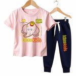 Cotton Printed Top & Track Pants for Kids