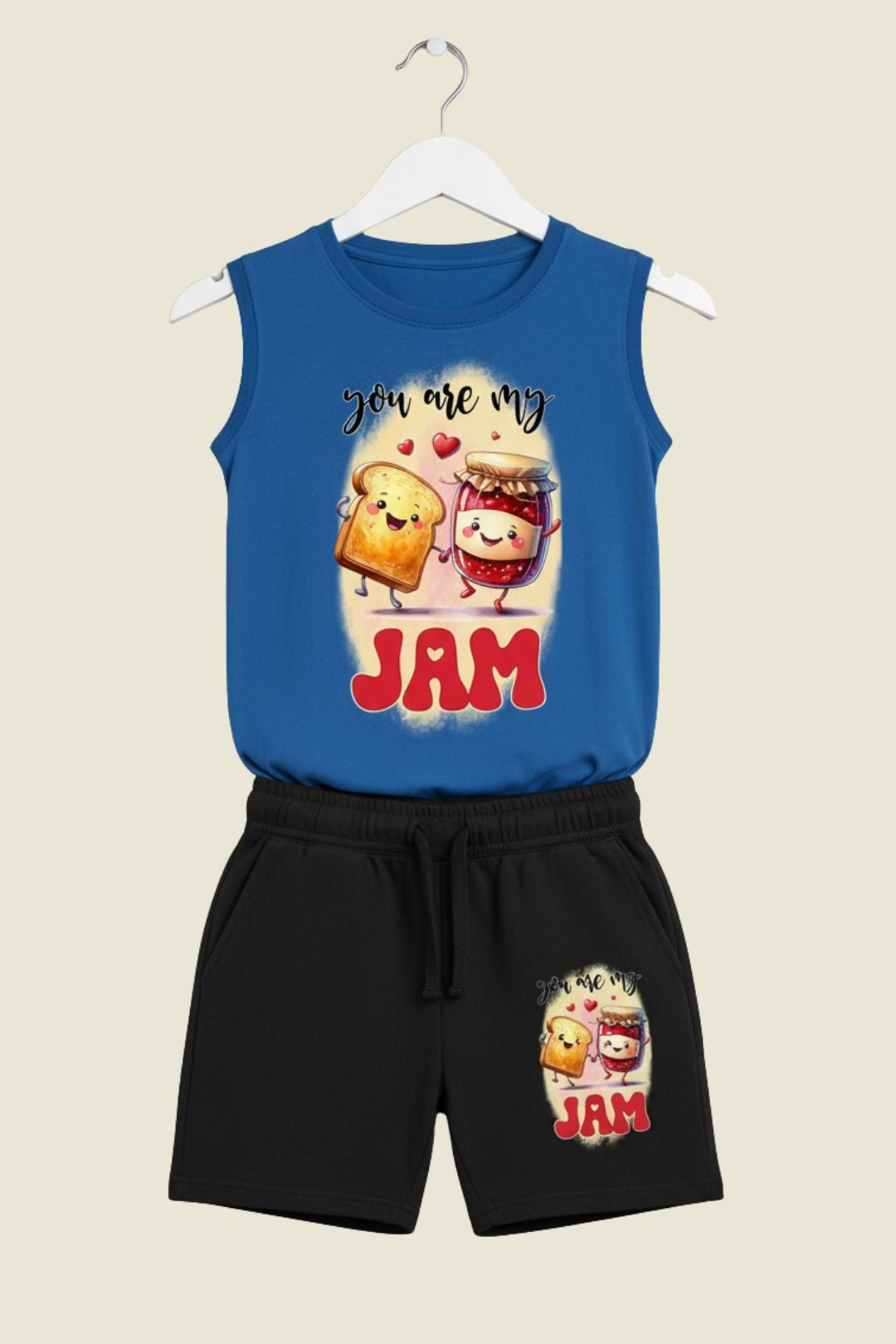 Kids Printed Sleeveless T-shirt with Shorts