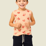 Printed Round Neck Sleeveless T-Shirt Sets