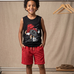 Kids Cotton Solid Sleeveless Shorts Sets