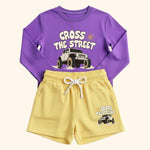 Full Sleeves T-Shirt & Shorts Set With Printing