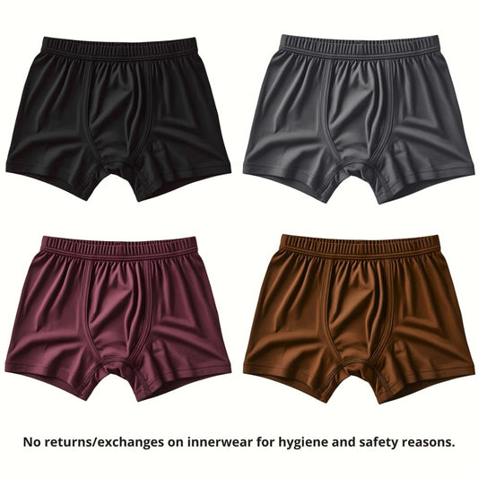 Premium Cotton Kids Trunks – 4 Pack