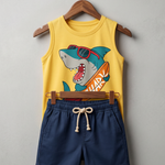 Casual Kids Sleeveless Tee With Short