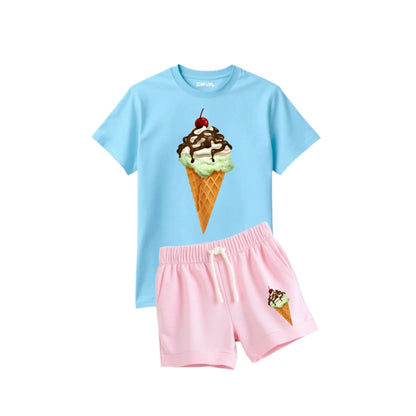 Tasty Tykes – Foodie Print T-Shirt & Shorts