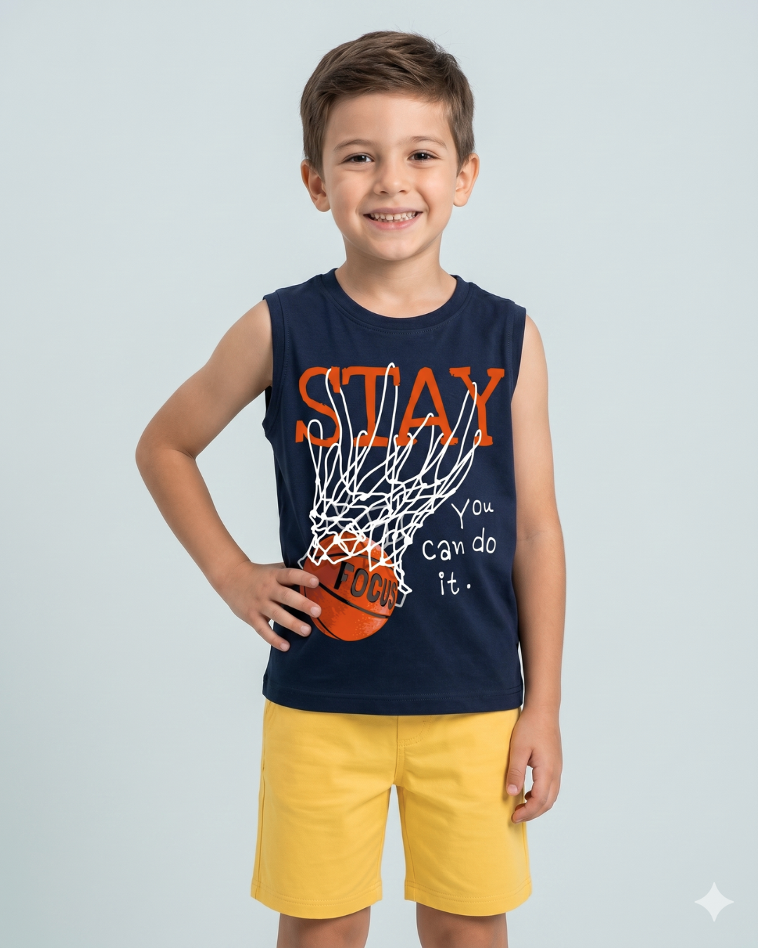 Trendy Sleeveless T-Shirt and Short Set