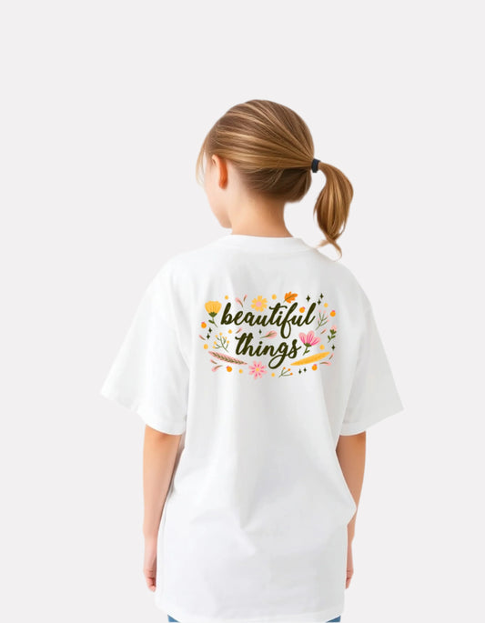 Girls Printed Extended Sleeves Oversized T-shirt