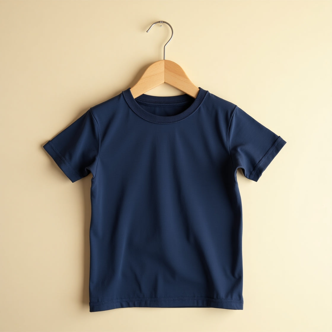 Half Sleeve Plain Navy Tee With Beige Track Pants Set