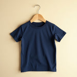 Half Sleeve Plain Navy Tee With Beige Track Pants Set