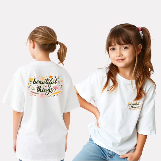 Girls Printed Extended Sleeves Oversized T-shirt