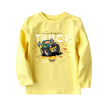 Cute Printed Tee and Shorts Set-Yellow & Navy