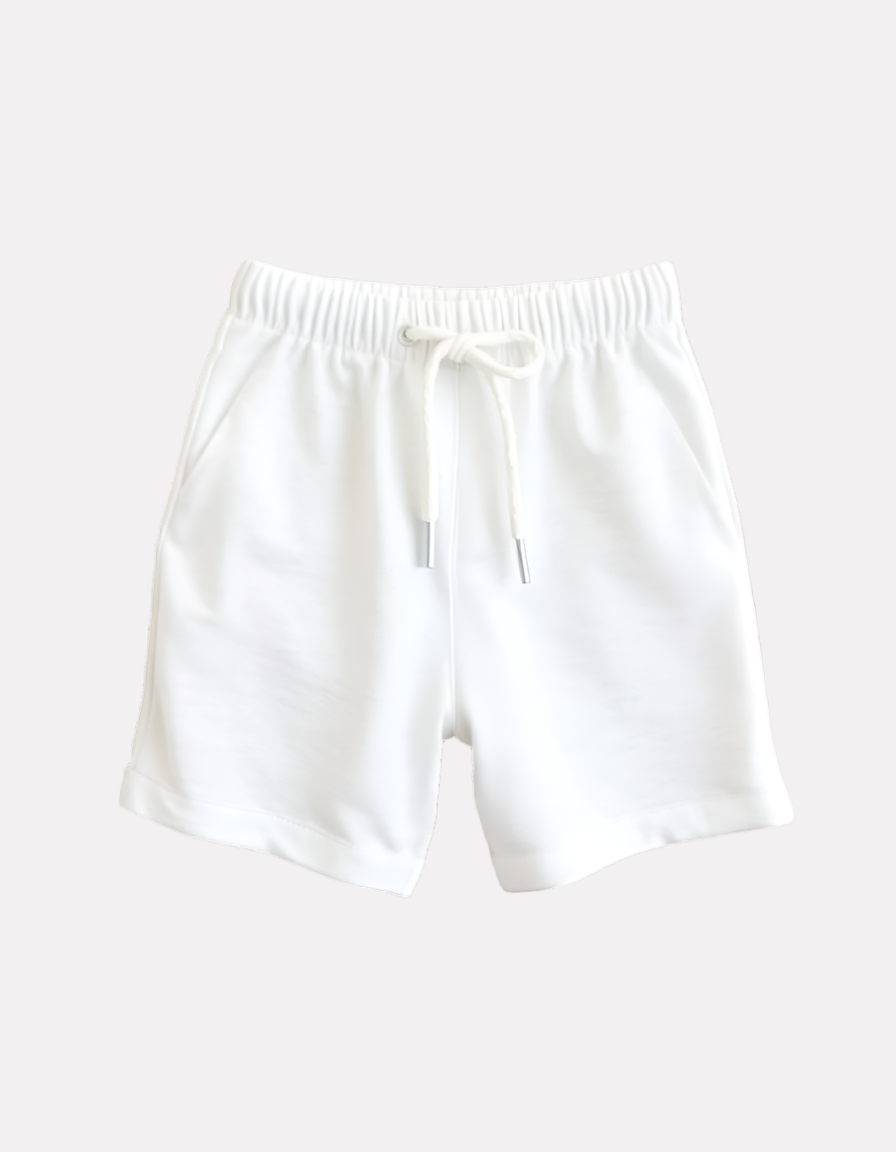 Red Printed T-Shirt with White Melange Shorts Set