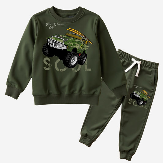 Comfort Kids Printed Sweatshirt & Pants Set